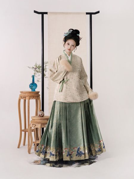 File:踏云馆汉服秋冬镶毛对穿袄织金马面裙套装 (知白)-淘宝网 主图 004.jpg