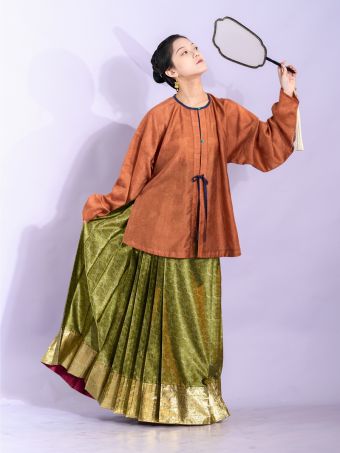 尘余馆｜茹苑｜天丝提花异色贴边圆领弓袋袖短衫汉服-淘宝网 主图 001.jpg