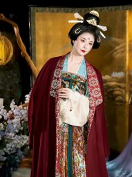 襦一坊 沉香醉 秋冬唐制披袄织锦直领背子烂花绒齐胸裙复原汉服女-淘宝网 主图 005.jpg