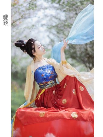 明镜华服【青鸾九色】原创汉服唐制传统服饰绣花腰封渐变双色披帛-淘宝网 主图 001.jpg