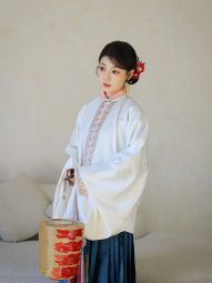羅浮山下2.0｜元宵bi備白綾襖 明制豎領對襟琵琶袖漢服上衣有口袋-淘寶網 主圖 003.jpg