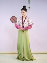 尘余馆｜季里｜武周唐风日常印花唐背子垂领三裥裙复原汉服套装-淘宝网 主图 002.jpg
