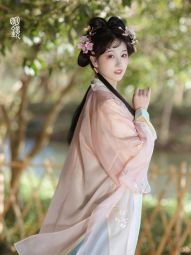 明镜华服【朔春】宋制汉服女春季宽袖刺绣长衫渐变百迭裙改良宋抹-淘宝网 主图 003.jpg