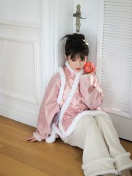 玉兰春晓｜满分推荐！人丝仿漳绒缎交领比甲冬季汉服夹毛加绒双色-淘宝网 主图 004.jpg