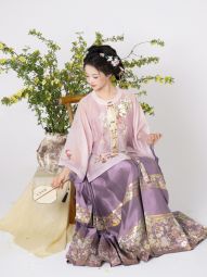 燕雲織造【山竹鼠鼠】圓領半袖織金馬面裙原創日常漢服女套裝-淘寶網 主圖 004.jpg