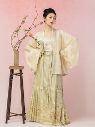 燕云织造【桃涧春】明制天丝对穿交织金绣花马面裙汉服套装-淘宝网 主图 003.jpg
