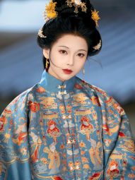 【山海明光】【玉桂满地兔】明汉服立领妆花通肩短袄满地金马面裙-淘宝网 主图 004.jpg