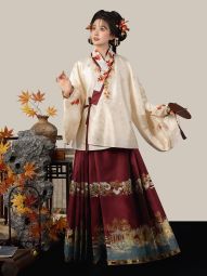 燕云织造【雪尾丹枫】枫叶刺绣黑色方领补服对穿交织金马面裙女-淘宝网 主图 006.jpg