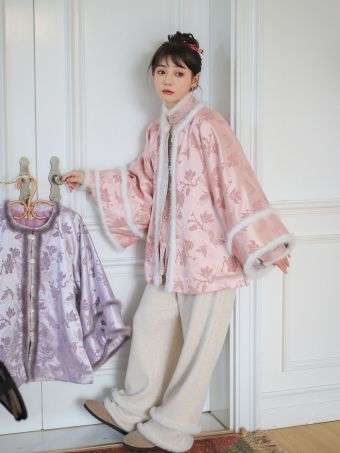 小昭君｜ 超绝双色昭君袄 汉服仿漳缎圆领对襟披袄拜年外套保暖-淘宝网 主图 001.jpg
