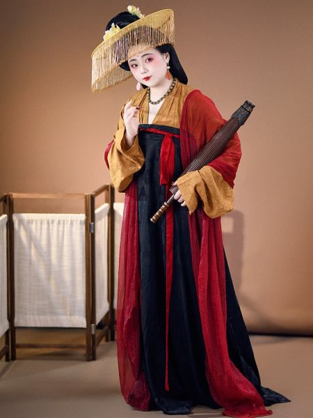 File:【佳期阁】【红黑蝴蝶提花下裙】唐制汉服破裙交嵛裙春款-淘宝网 主图 002.jpg
