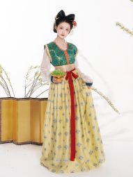 风间林【听影】原创唐制汉服圆领衫织金仿妆花坦领背子一片式褶裙-淘宝网 主图 003.jpg