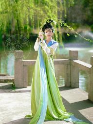 【4.19上】琴挑唐制【朝烟】武周女官服织金吴女背子陌腹间色裙-淘宝网 主图 005.jpg