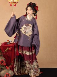 燕云织造【钱蛇贺岁】新年圆领补服对穿交马面毛球蛇明制汉服红女-淘宝网 主图 006.jpg
