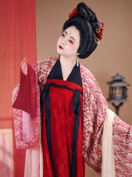 【佳期阁】【红花天丝棉阔袖衫】唐制汉服法门寺披衫大放量春款-淘宝网 主图 003.jpg