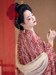 【佳期阁】【红花天丝棉阔袖衫】唐制汉服法门寺披衫大放量春款-淘宝网 主图 004.jpg