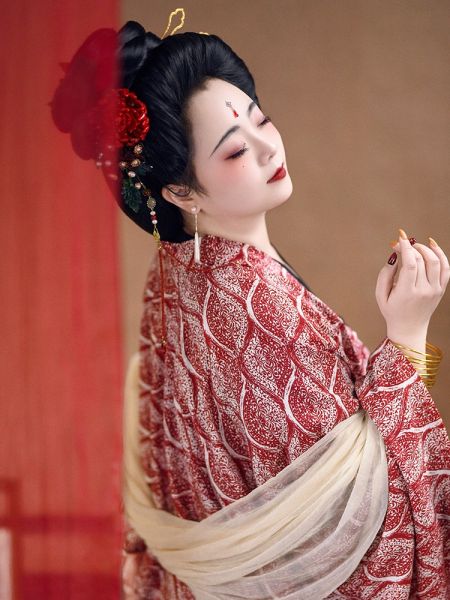 File:【佳期阁】【红花天丝棉阔袖衫】唐制汉服法门寺披衫大放量春款-淘宝网 主图 004.jpg