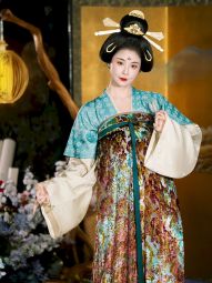 襦一坊 沉香醉 秋冬唐制披袄织锦直领背子烂花绒齐胸裙复原汉服女-淘宝网 主图 004.jpg