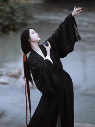 汀蘭頌原創漢服【遠山長】戰國馬山楚墓復原直裾 棉麻 紅黑 日常-淘寶網 主圖 001.jpg