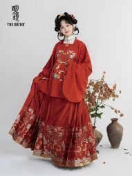 明镜华服 鹿鸣诗音 喜鹊登梅提花缎古装汉服女成人方领补马面裙-淘宝网 主图 003.jpg