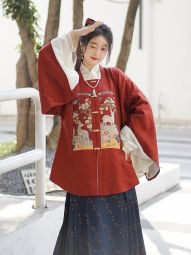 福鹿同春 万袖明宋 过年汉服明制方领补服提花缎深红色加绒不加绒-淘宝网 主图 005.jpg