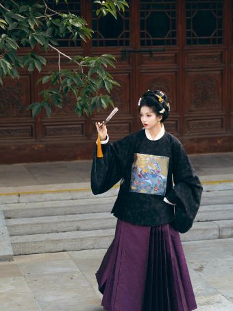 【山海明光】【连理枝】传统明制汉服圆领大襟织金补服马面裙秋冬-淘宝网 主图 001.jpg