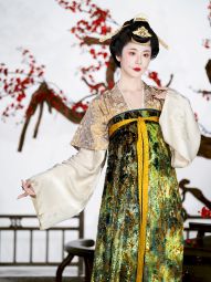 襦一坊 青玉案 复原唐制织锦直领背子烂花绒齐胸襦裙披袄秋冬汉服-淘宝网 主图 006.jpg