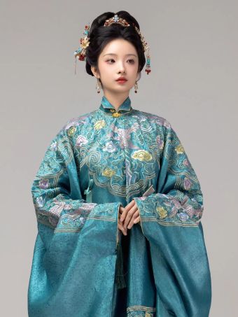 【雁回时x燕云织造联名定制】雁织春庄寒雁同款明制汉服立领斜襟-淘宝网 主图 001.jpg