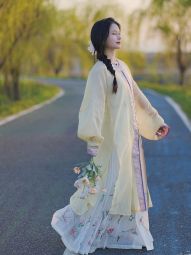 半生罗裳 缃绮 新品原创明制汉服万历圆领长衫浅黄色日常春夏薄款-淘宝网 主图 005.jpg