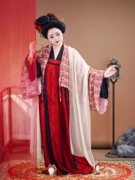 【佳期阁】【红花天丝棉阔袖衫】唐制汉服法门寺披衫大放量春款-淘宝网 主图 005.jpg