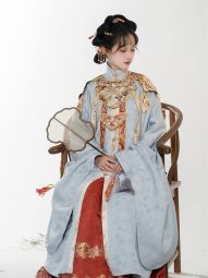 风间林【月波】明制汉服织金对襟云肩红色马面裙长衫婚服套装 女-淘宝网 主图 004.jpg