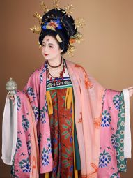 【佳期阁】【敦煌第九窟供养人-粉棕】晚唐复原风格齐胸披衫披袍-淘宝网 主图 003.jpg