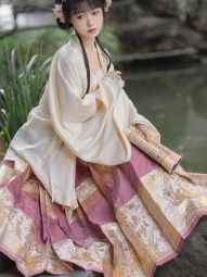 （售完不补）梅子色马面裙梯形褶明制原创汉服4.5米摆织金纱暗纹-淘宝网 主图 001.jpg
