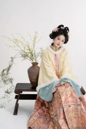 桑谣记【昭君袄】 明制复原古画毛绒圆领半袖披袄有口袋圈毛汉服-淘宝网 主图 005.jpg