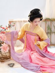 【山海明光】【几岁】传统唐制汉服齐胸破裙复原披衫法门寺粉春夏-淘宝网 主图 006.jpg