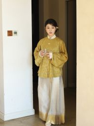 泛秋1582 2.0 ｜ 文物碼！萬曆風格明制豎領弓袋袖袷衣通勤窄袖-淘寶網 主圖 004.jpg