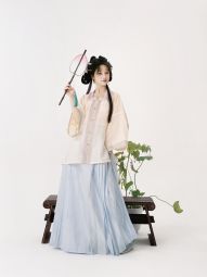【预】吉元裳织 《云清》明制方领半袖汉服撞色拼色天丝上衣春夏-淘宝网 主图 001.jpg