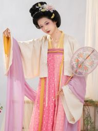 【山海明光】【几岁】传统唐制汉服齐胸破裙复原披衫法门寺粉春夏-淘宝网 主图 001.jpg