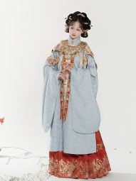 风间林【月波】明制汉服织金对襟云肩红色马面裙长衫婚服套装 女-淘宝网 主图 005.jpg
