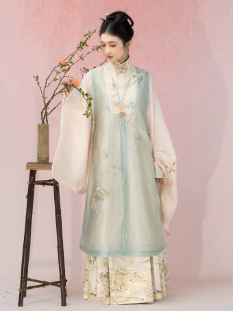 燕云织造【溪花汀芷】原创明制立领长衫比甲马面裙满褶裙汉服套装-淘宝网 主图 001.jpg
