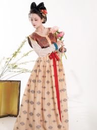 风间林【听影】原创唐制汉服圆领衫织金仿妆花坦领背子一片式褶裙-淘宝网 主图 005.jpg