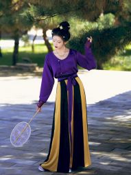【山海明光】【婆娑】传统唐制汉服垂领衫织金背子十八破间色破裙-淘宝网 主图 006.jpg