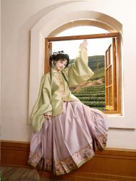 【预】吉元裳织-春和景明竖领立领对襟双层袄明制汉服上衣纱料-淘宝网 主图 001.jpg